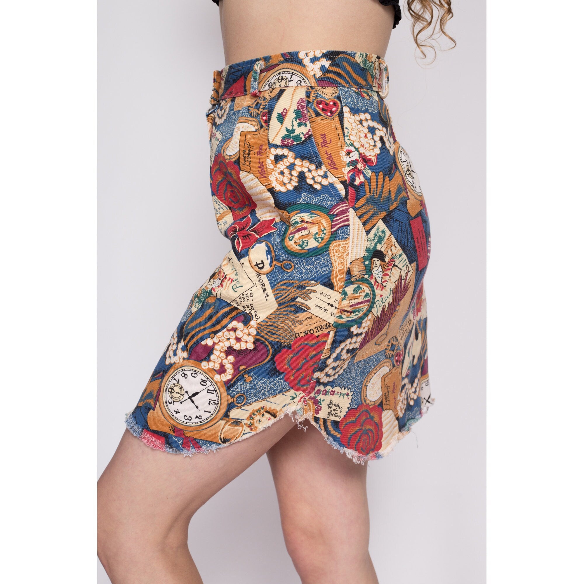 FRAME Printed denim mini skirt | THE OUTNET